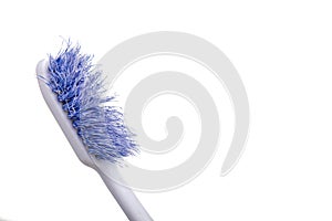 Closeup of old worn out toothbrush bristle