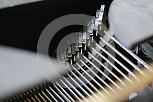 Closeup of Olivetti lettera with blurred background