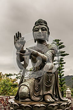 Closeup, One of the Six Devas offering to Tian Tan Buddha, Hong Kong China