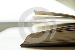 Closeup of an open book educational, academic and literary concept