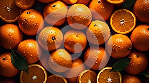 Closeup of oranges arranged in an aesthetically pleasing composition.