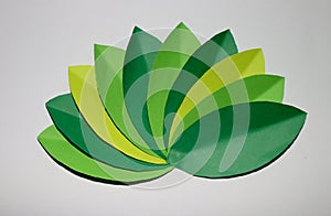 Closeup of origami Paper Leaf