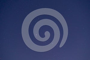 Closeup with Orion constellation on a night starry sky, night natural landscape