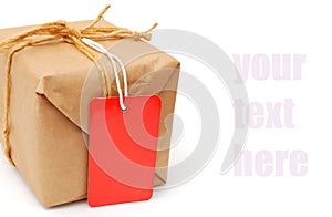 Closeup parcel gift