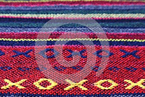 Closeup Pattern and Texture of the Colorful Thai Northern Region`s Textile