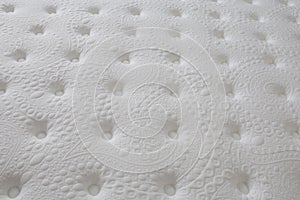Closeup of pattern on the white mattress