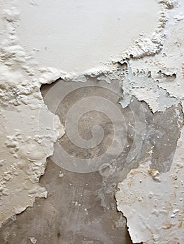 Closeup of peeling painted wall