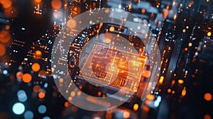 Closeup perspective of an edge computing controller embedded within a robotic pickandplace machine showcasing realtime