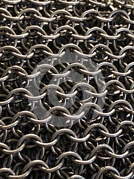 Closeup photo of chain mesh.