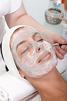 Closeup photo of facial beauty treatment