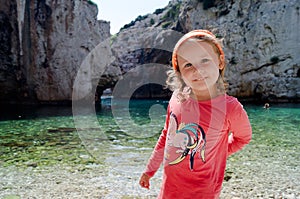 Closeup photo of a little girl.