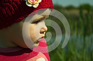 Closeup photo of a little girl.