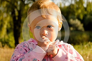 Closeup photo of a little girl.