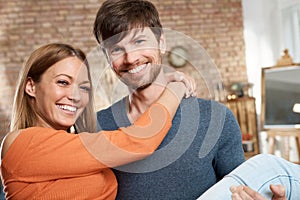 Closeup photo of loving couple