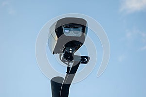 Closeup photo of a new ULEZ ANPR camera in London photo