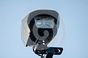 Closeup photo of a new ULEZ ANPR camera in London photo