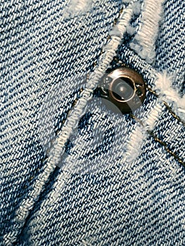 Closeup photo of a pair of denim pants.