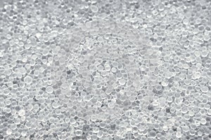 Closeup photo of silica gel beads, selective focus