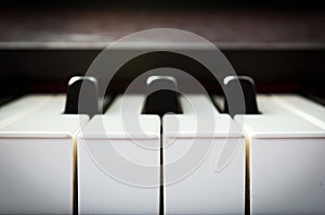 Closeup piano keyboard