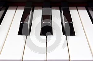 Closeup piano keyboard