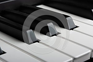 Closeup of the piano keys