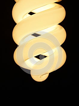 Closeup picture of the 60-watt spiral lamp