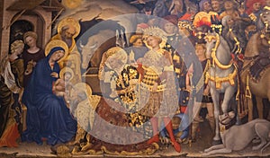 The Adoration of the Magi by Gentile da Fabriano at Uffizi Gallery