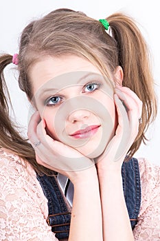 Closeup picture of a young woman