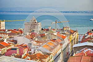 Closeup of Picturesque Image of Lisbon City in Portugal