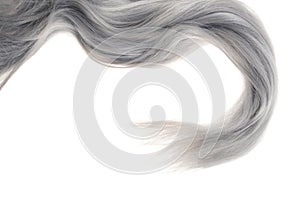 Closeup piece of grey hair