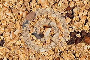 Closeup of a pile of muesli