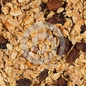 Closeup of a pile of muesli