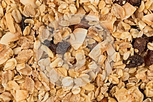 Closeup of a pile of muesli