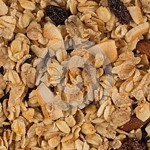 Closeup of a pile of muesli