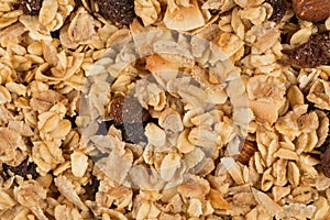 Closeup of a pile of muesli