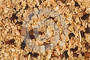 Closeup of a pile of muesli