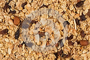 Closeup of a pile of muesli