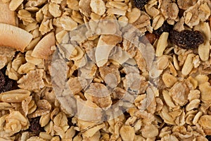 Closeup of a pile of muesli