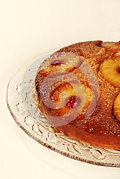 Closeup pineapple upside down cake