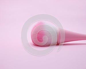 Closeup of pink cosmetic brush