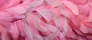 Closeup of pink flamingo feathers resembling delicate pink petals