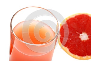 Closeup Pink Grapefruit Juice