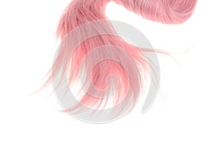 Closeup pink weft of hair