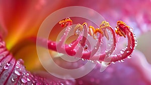 A closeup of a pistil the female organ of a flower showcasing the stunning beauty of its unfurling stigma and elongated