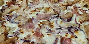 Closeup Pizza Carbonara