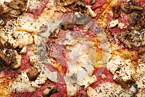 Closeup of pizza
