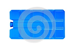 Closeup plastic ice pack isolated on white background