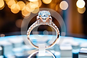 Closeup Of A Platinum Diamond Ring