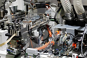 Closeup of pneumatic and electrical components