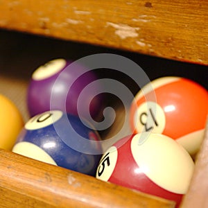 Closeup of Pool balls